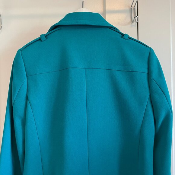 Bellefleur COLET Nordstrom Double Breasted Poly Blend Crop Moto Blazer Blue XS - Picture 9 of 14